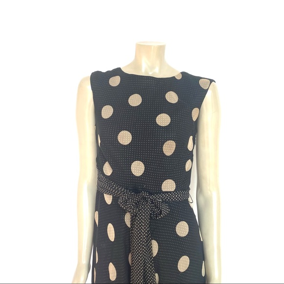 SARA CAMPBELL VINTAGE POLKADOT SILK CHIFFON DRESS - Picture 8 of 15